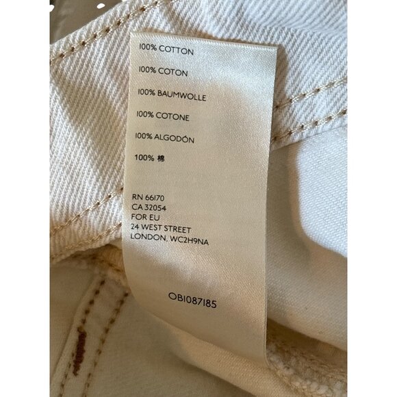 We The Free by Free People Cream Distressed Straight Crop Jeans – Size 27 – High - Picture 5 of 13